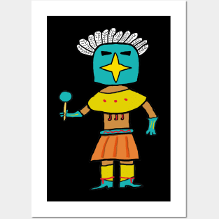 Hopi Doll Blue Star Kachina Posters and Art